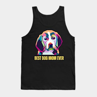 Geometric Best Dog Mom Ever Abstract Colorful Tank Top